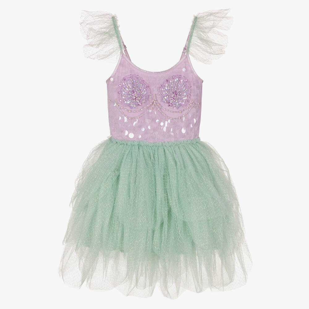 Tutu du Monde - Girls Lilac Purple & Green Tulle Disney Dress | Childrensalon