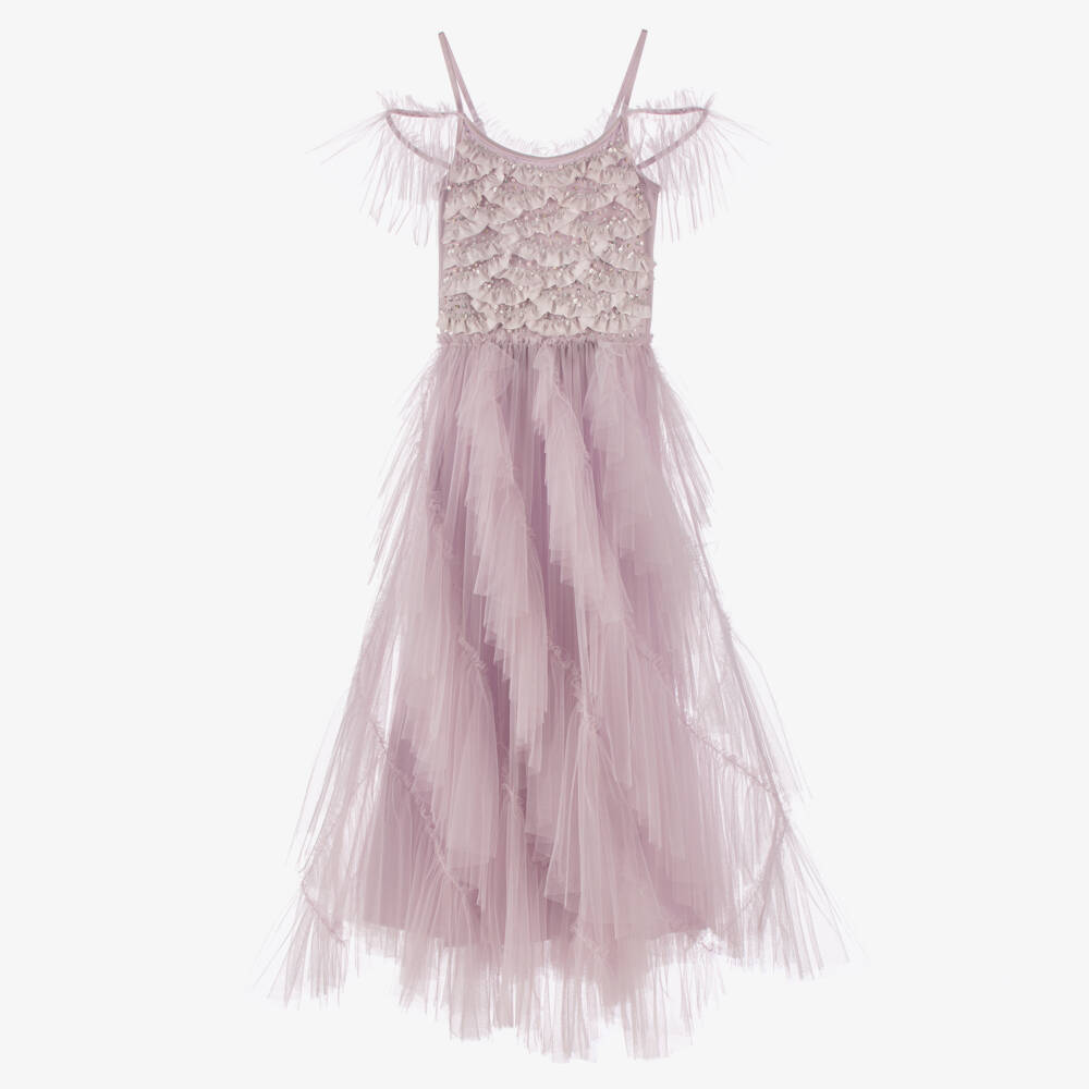 Tutu du Monde-Girls Lilac Purple Sequinned Tulle Maxi Dress | Childrensalon Outlet