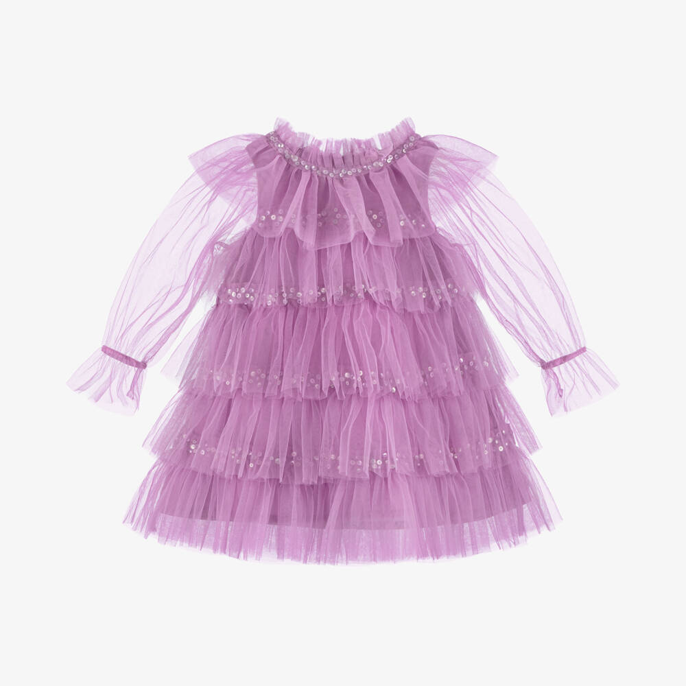 Tutu du Monde-Girls Lilac Sequin Tulle Dress | Childrensalon Outlet
