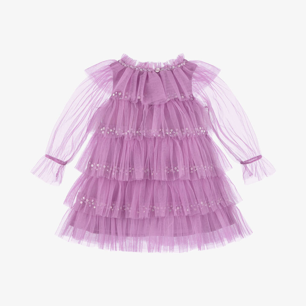 Tutu du Monde-Girls Lilac Sequin Tulle Dress | Childrensalon Outlet