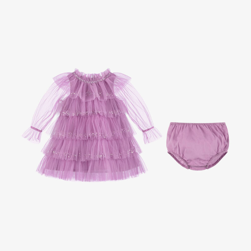 Tutu du Monde-Girls Lilac Sequin Tulle Dress | Childrensalon Outlet
