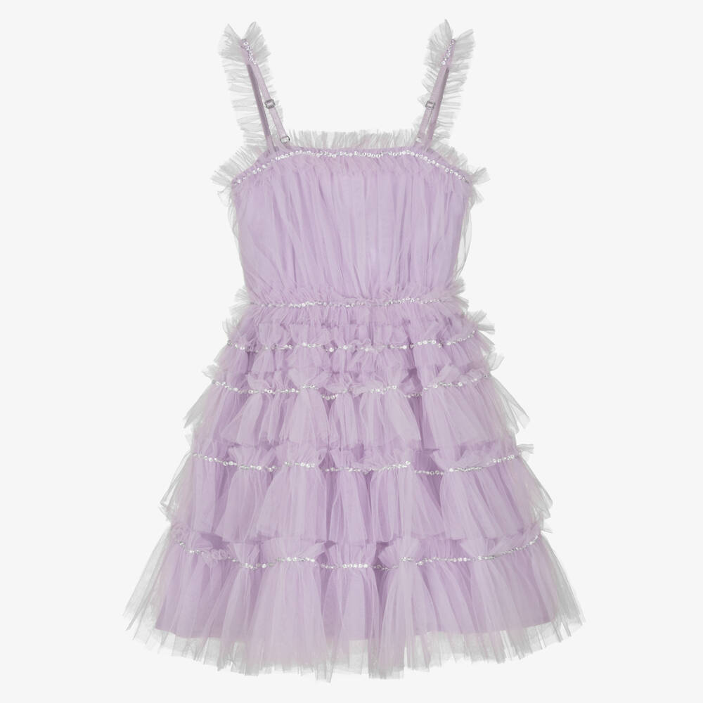 Tutu du Monde-Girls Lilac Sequined Tulle Gown | Childrensalon Outlet