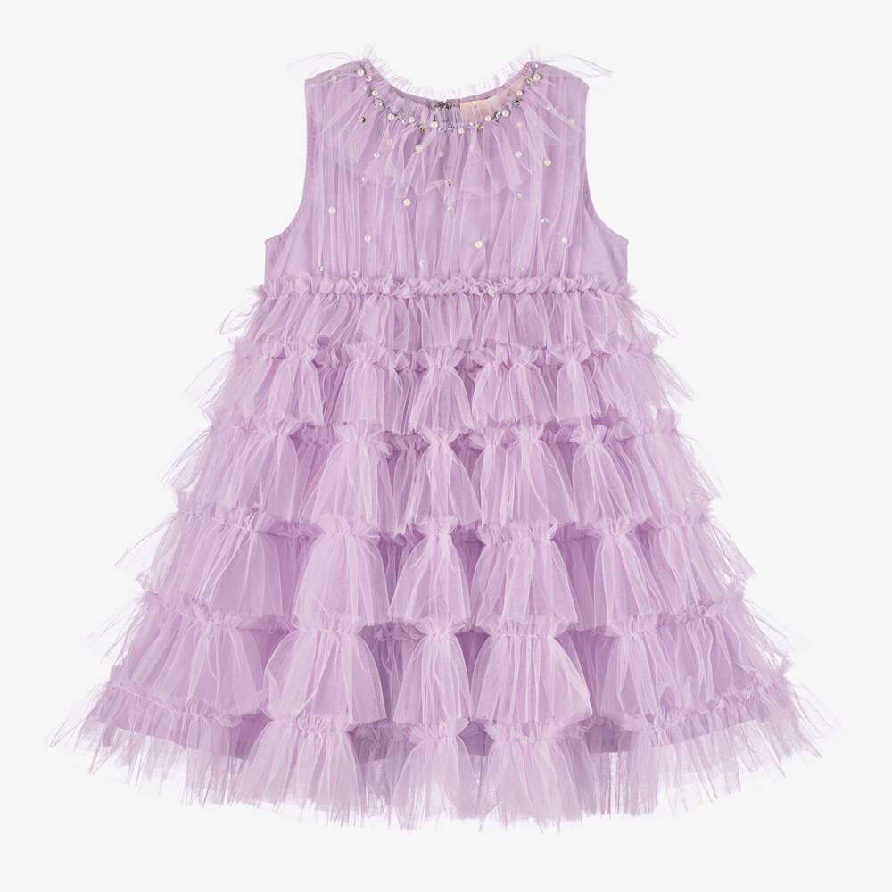 Tutu du Monde-Girls' Lilac Tulle Pearl Gown | Childrensalon Outlet
