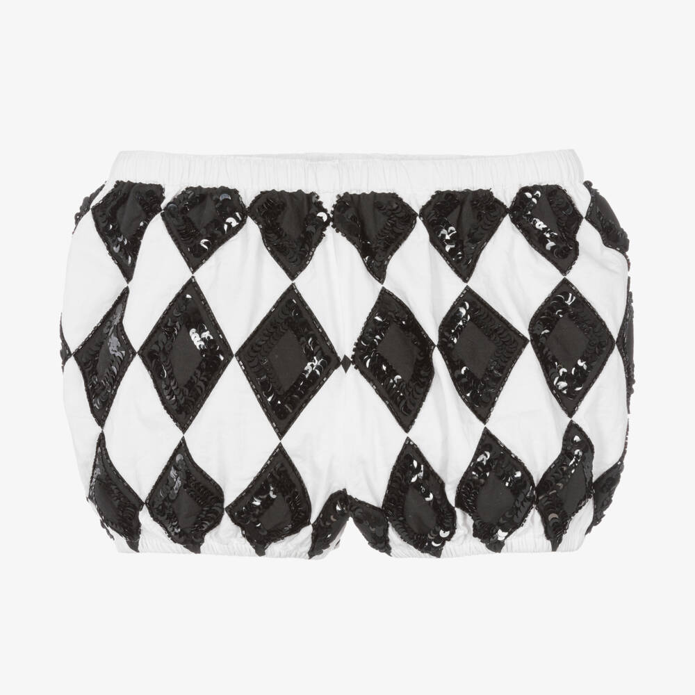 Tutu du Monde-Girls' Monochrome Harlequin Party Shorts | Childrensalon Outlet