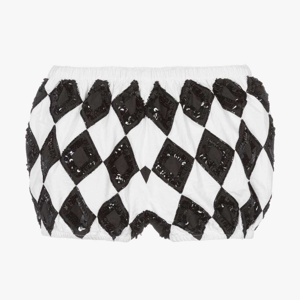 Tutu du Monde-Girls' Monochrome Harlequin Party Shorts | Childrensalon Outlet
