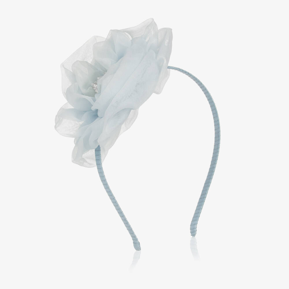 Tutu du Monde-Girls Organza Blossom Blue Headband | Childrensalon Outlet