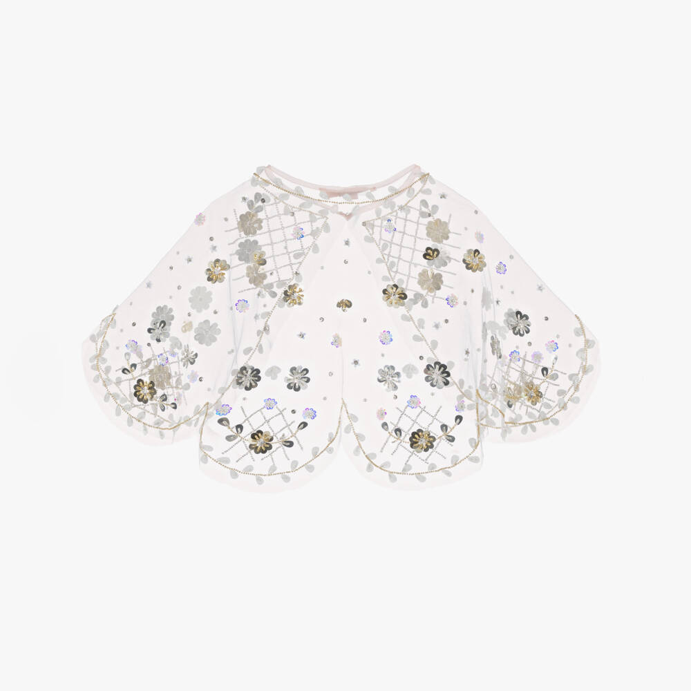 Tutu du Monde-Girls Pale Blush Pink Tulle & Sequin Cape | Childrensalon Outlet
