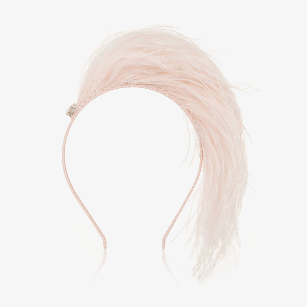 Tutu du Monde-Girls Pale Pink Feather Hairband | Childrensalon Outlet