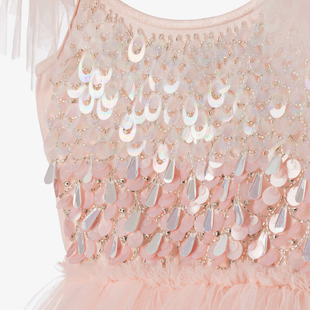 Tutu du Monde-Girls Pale Pink Sequin Embellished Tulle Dress | Childrensalon Outlet