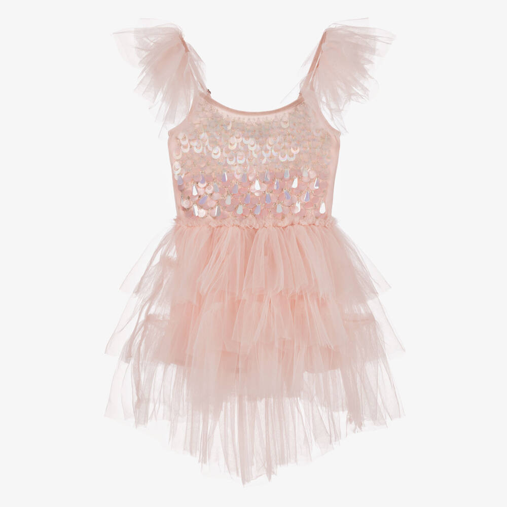 Tutu du Monde-Girls Pale Pink Sequin Embellished Tulle Dress | Childrensalon Outlet