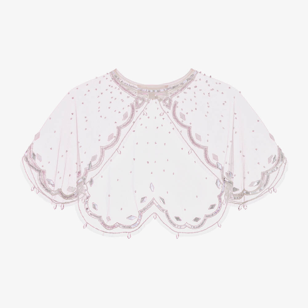 Tutu du Monde-Girls Pale Pink Sequin Tulle Cape | Childrensalon Outlet