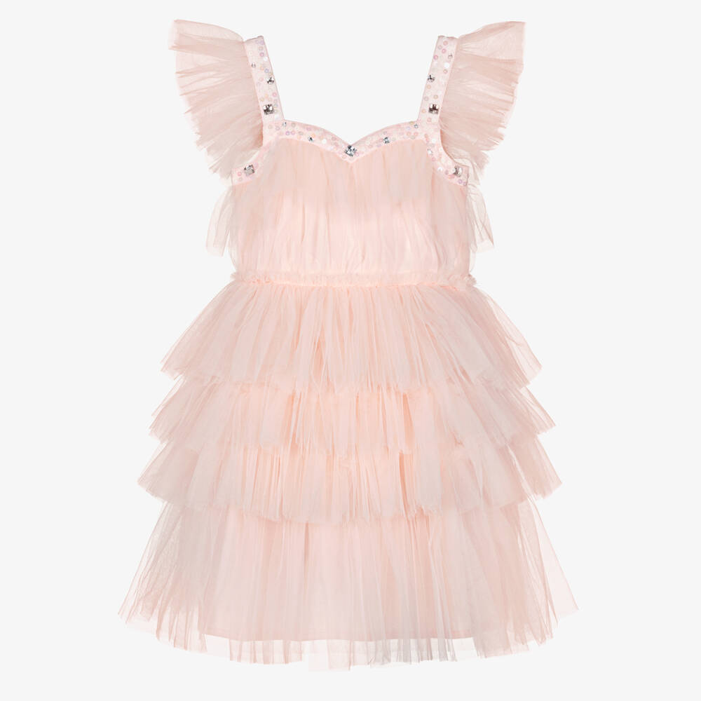 Tutu du Monde-Girls Pale Pink Tulle Delight Dress | Childrensalon Outlet
