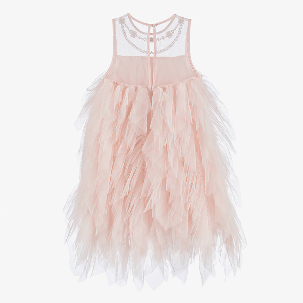 Tutu du Monde-Girls Pale Pink Tulle Dress with Diamantés | Childrensalon Outlet