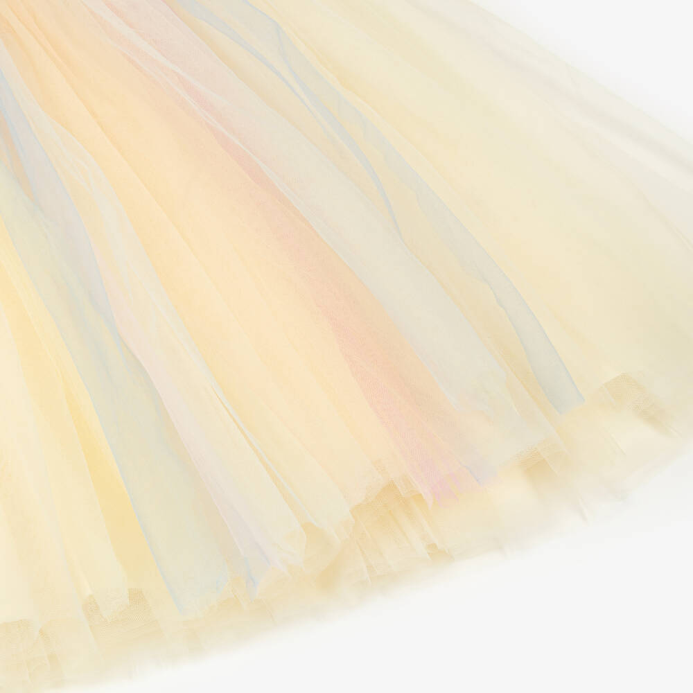 Tutu du Monde-Girls Pale Yellow & Pastel Coloured Tulle Party Dress | Childrensalon Outlet