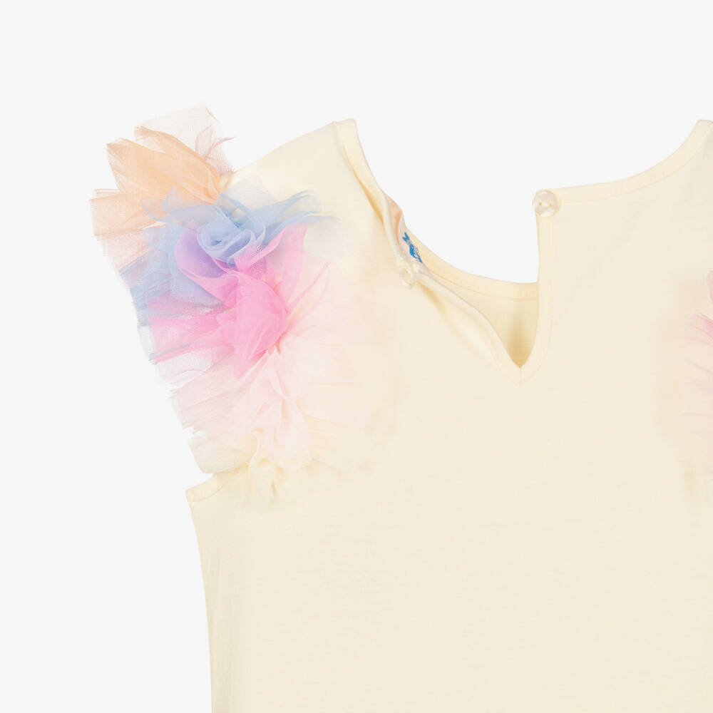 Tutu du Monde-Girls Pale Yellow & Pastel Coloured Tulle Party Dress | Childrensalon Outlet