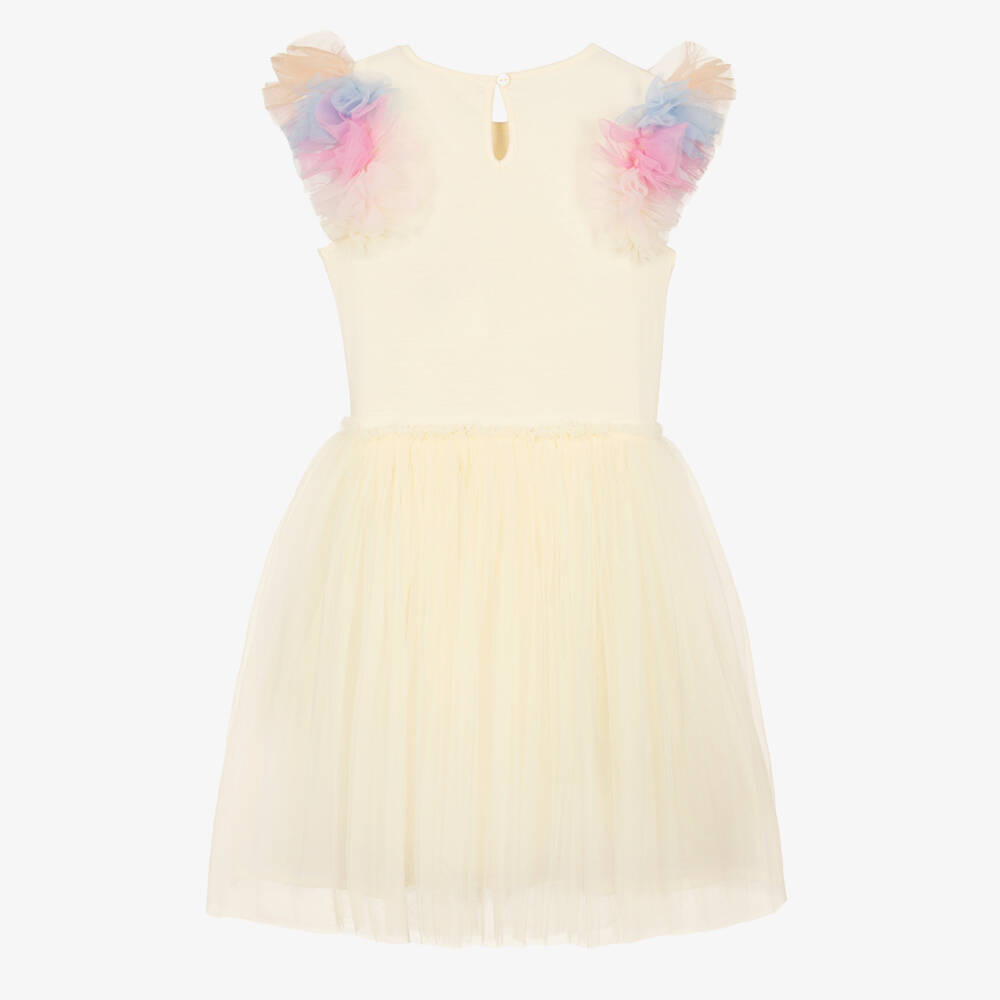 Tutu du Monde-Girls Pale Yellow & Pastel Coloured Tulle Party Dress | Childrensalon Outlet