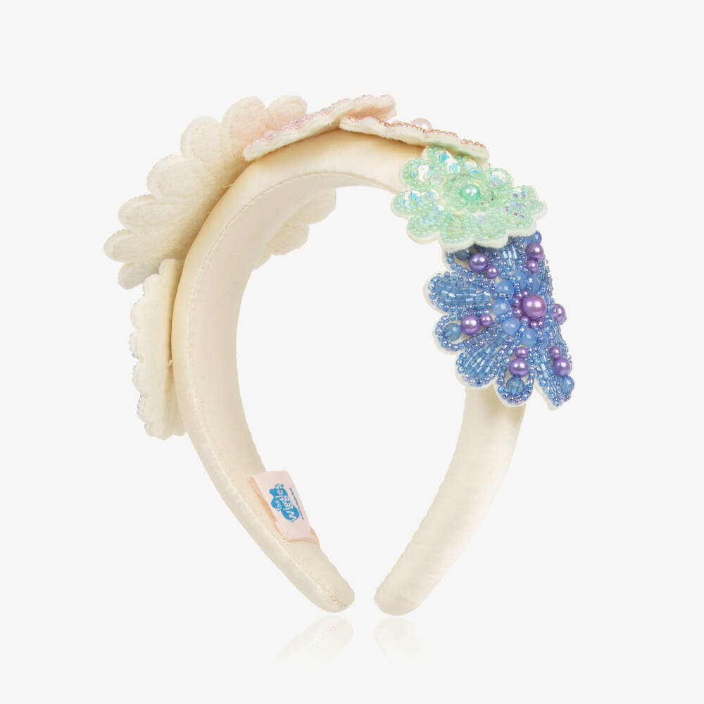 Tutu du Monde-Girls Pale Yellow Sequinned Flower Hairband | Childrensalon Outlet