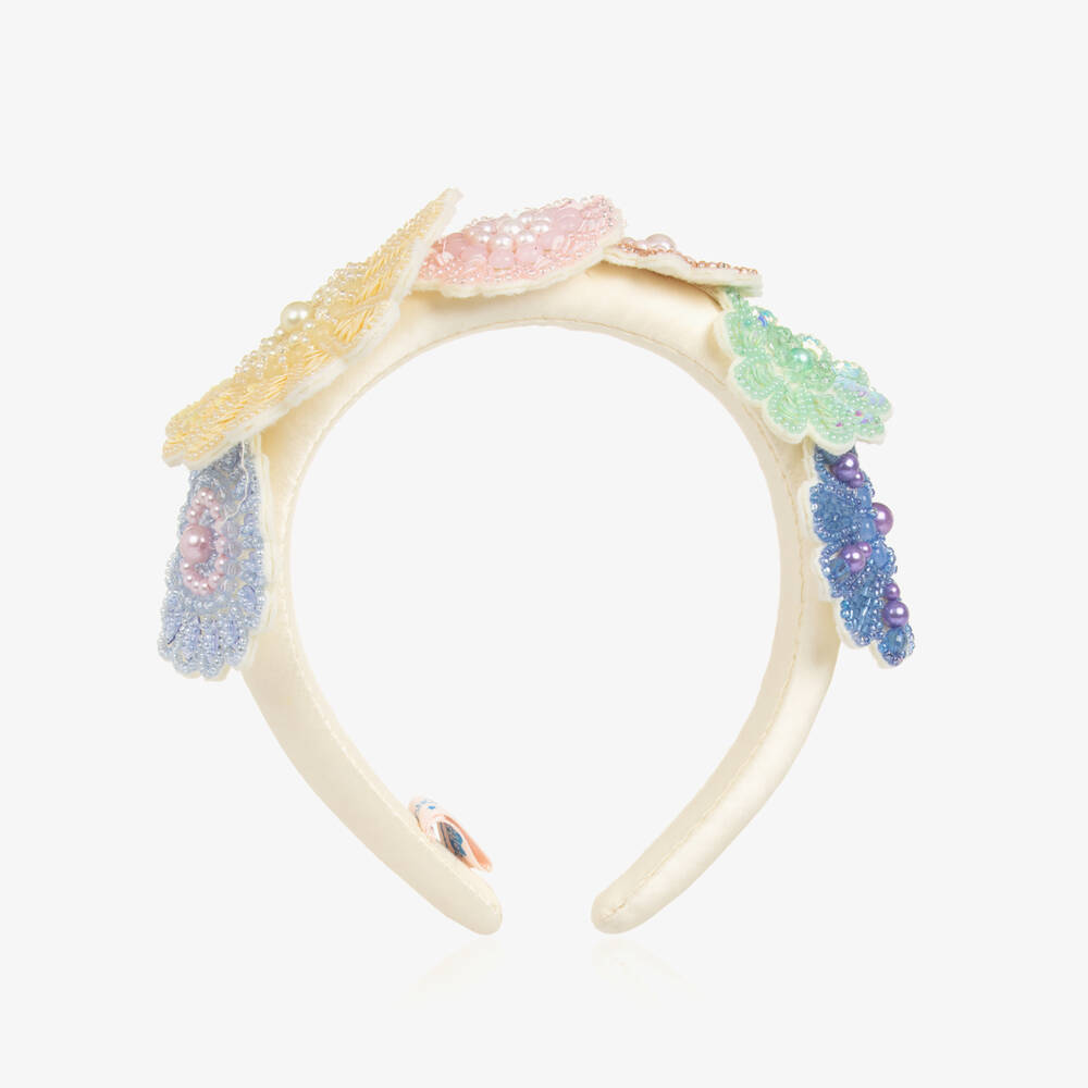 Tutu du Monde-Girls Pale Yellow Sequinned Flower Hairband | Childrensalon Outlet