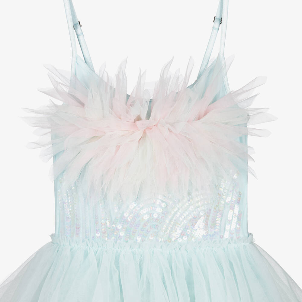 Tutu du Monde-Girls Pastel Blue & Pink Tulle Dress with Sequin Embellishment | Childrensalon Outlet