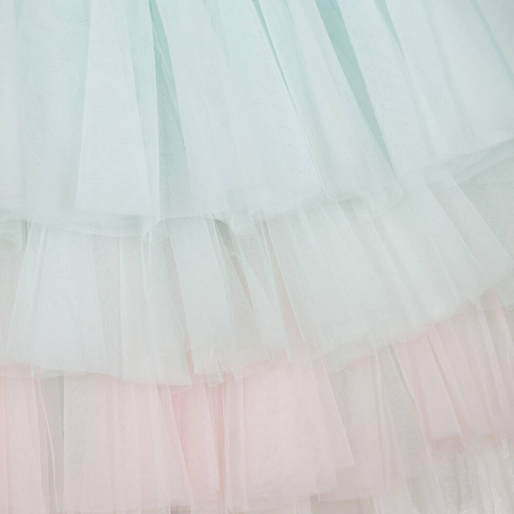 Tutu du Monde-Girls Pastel Blue & Pink Tulle Dress with Sequin Embellishment | Childrensalon Outlet
