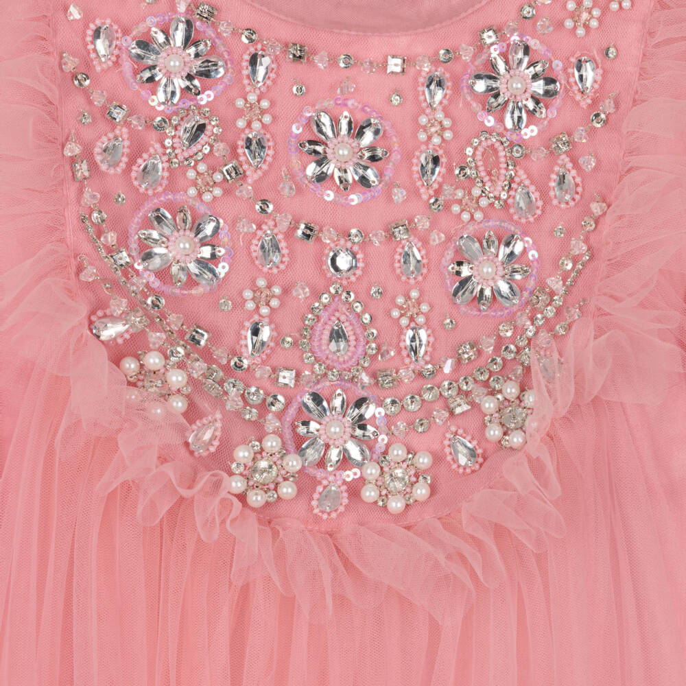 Tutu du Monde-Girls Pastel Pink Tulle Dress with Diamantés | Childrensalon Outlet