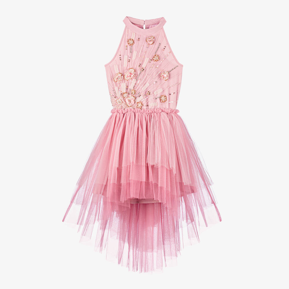 Tutu du Monde-Girls Pink Embellished Tulle Gown | Childrensalon Outlet