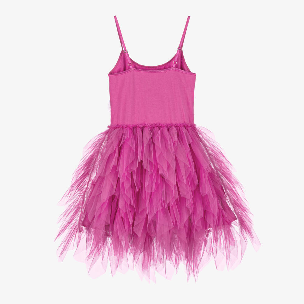Tutu du Monde-Girls Pink Feather Tulle Dress | Childrensalon Outlet