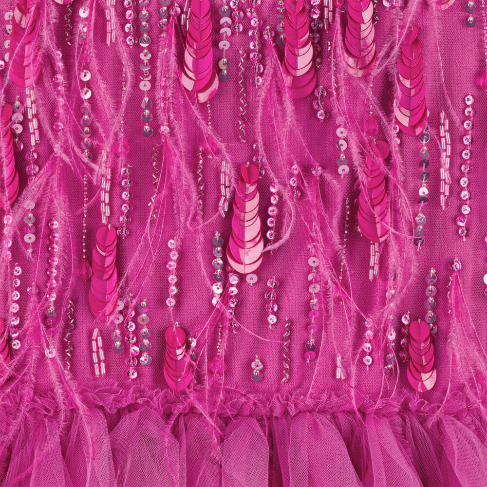Tutu du Monde-Girls Pink Feather Tulle Dress | Childrensalon Outlet