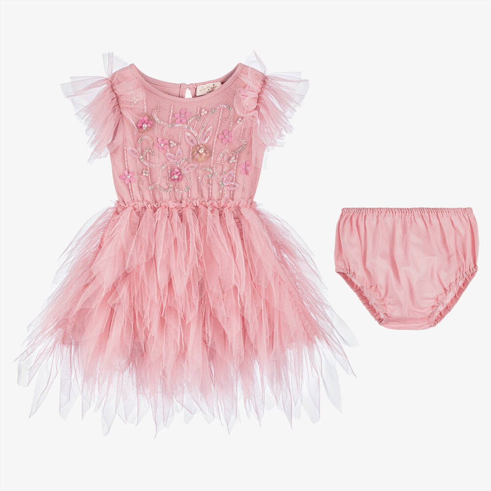 Tutu du Monde-Girls Pink Floral Tulle Gown | Childrensalon Outlet