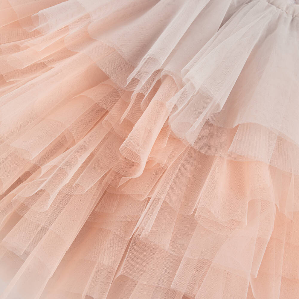 Tutu du Monde-Girls Pink & Grey Feathered Tulle Dress | Childrensalon Outlet