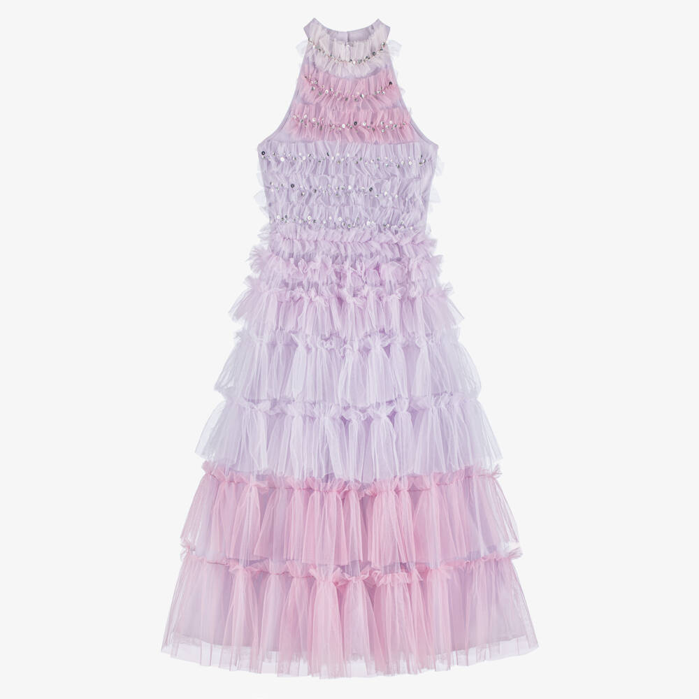 Tutu du Monde-Girls Pink & Lilac Tulle Halterneck Dress | Childrensalon Outlet