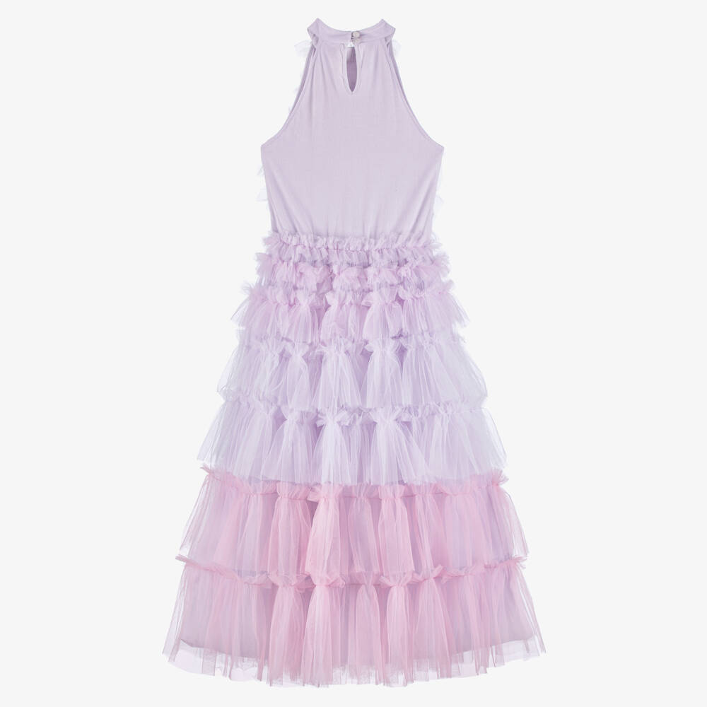 Tutu du Monde-Girls Pink & Lilac Tulle Halterneck Dress | Childrensalon Outlet