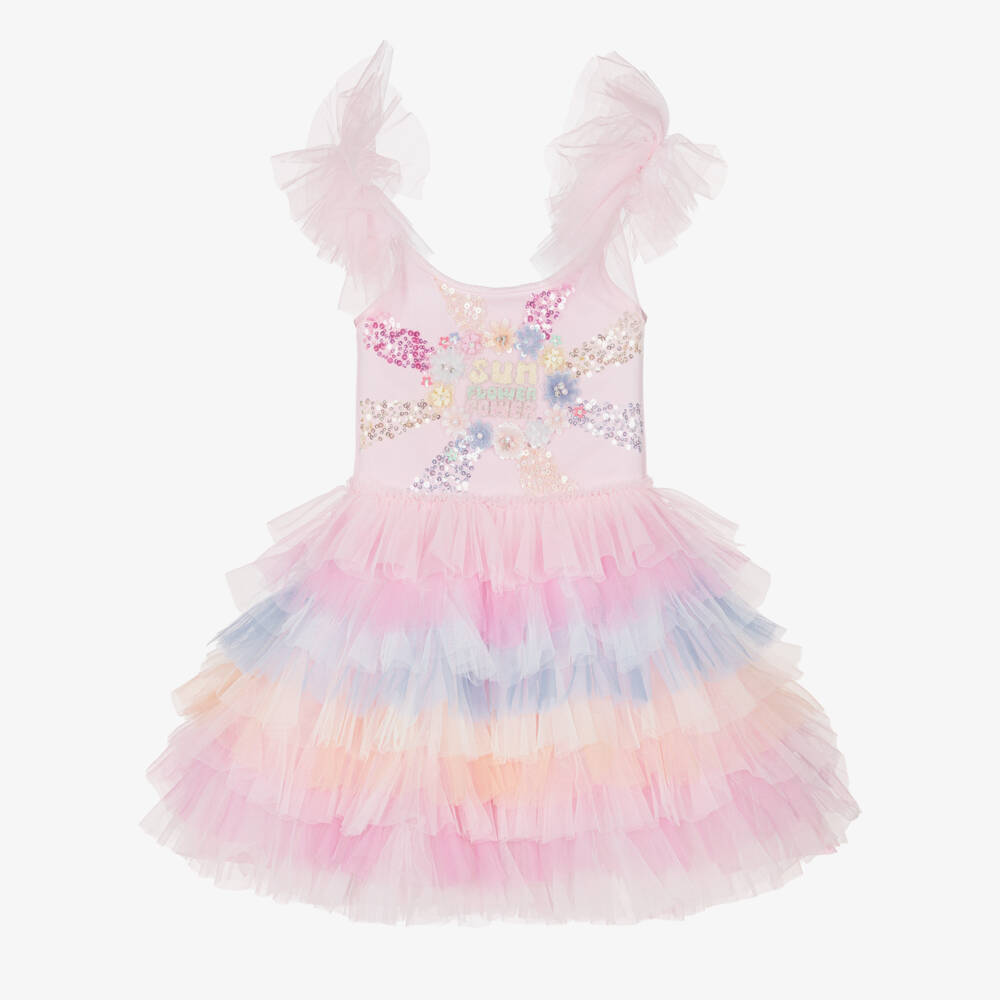 Tutu du Monde-Girls Pink & Pastel Coloured Tulle Ruffle Dress | Childrensalon Outlet