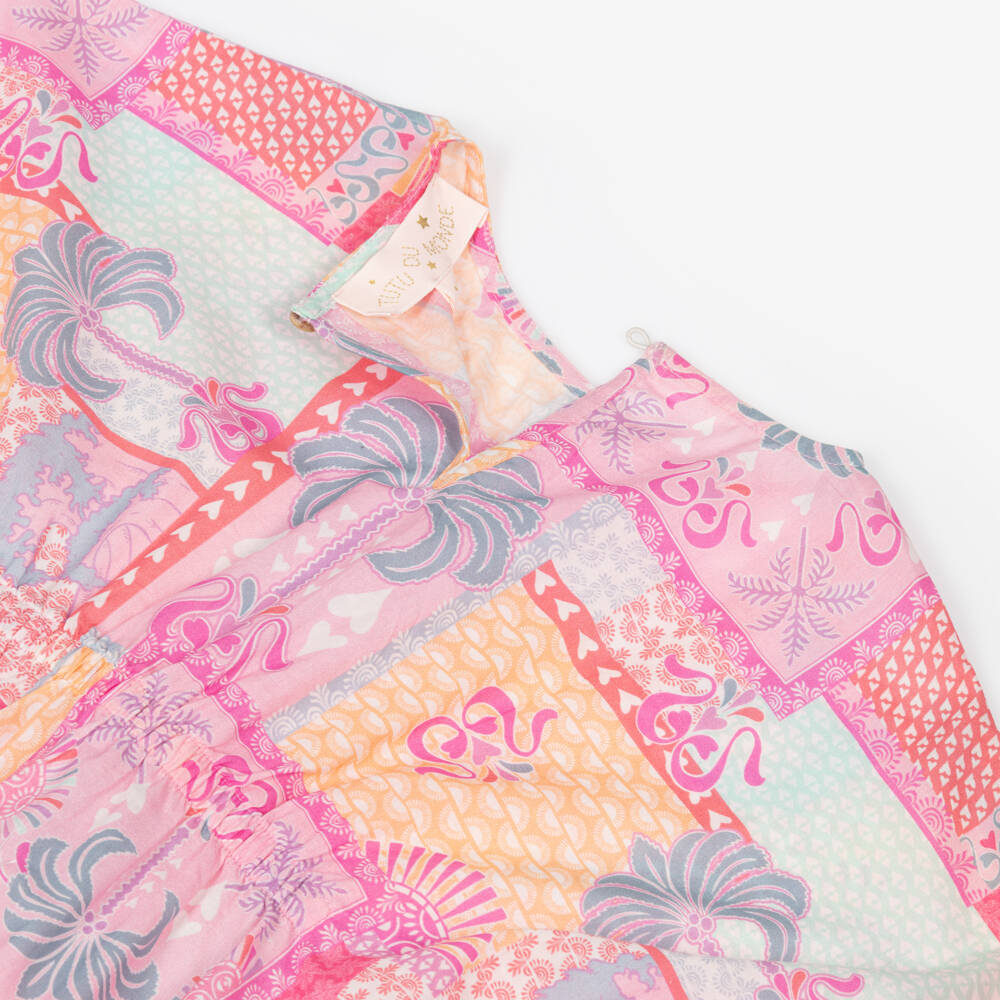 Tutu du Monde-Girls Pink Printed Cotton Kaftan | Childrensalon Outlet