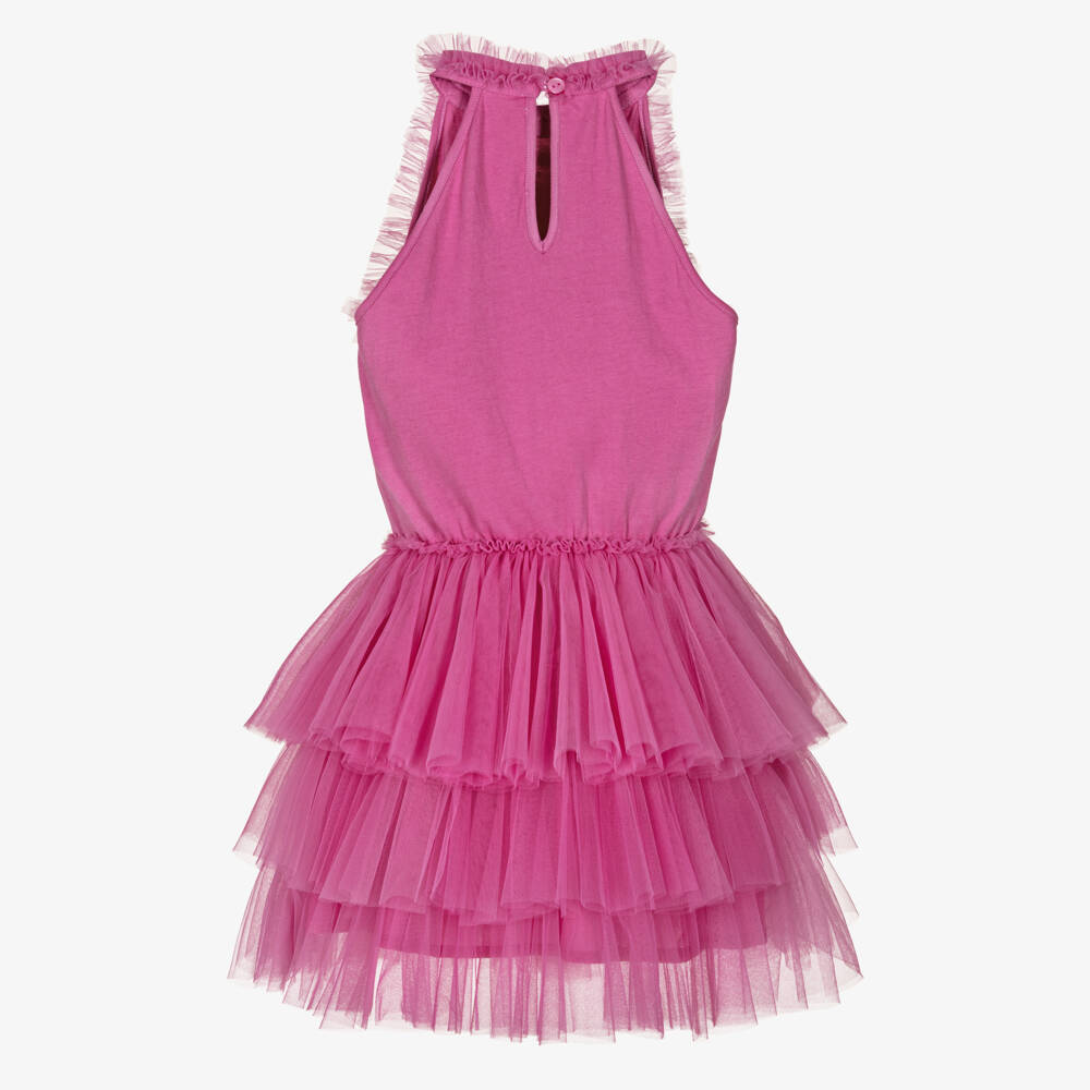 Tutu du Monde-فستان تول وردي مزين بكشكش للبنات | Childrensalon Outlet