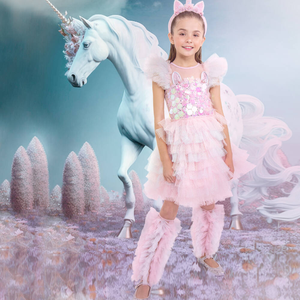 Tutu du Monde-دفايات ساق للبنات من التول الوردي المكشكش | Childrensalon Outlet