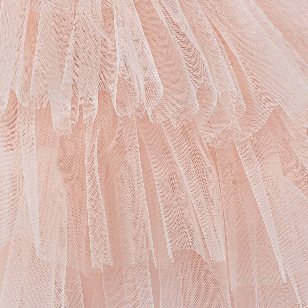 Tutu du Monde - Girls Pink Sequin Flower Tulle Dress