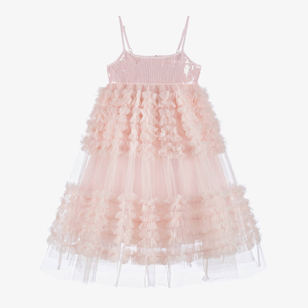 Tutu du Monde-Платье из розового тюля с пайетками для девочек | Childrensalon Outlet