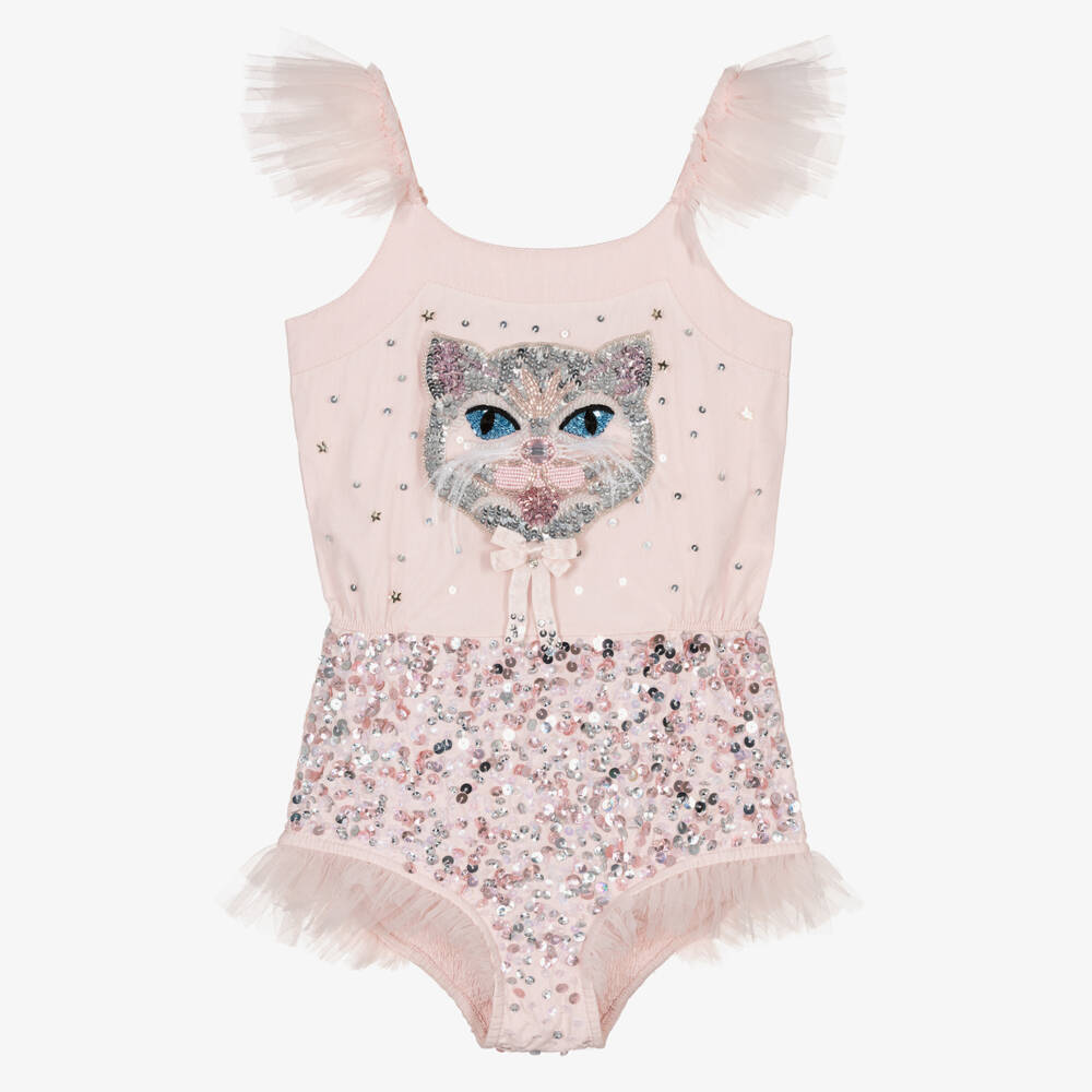 Tutu du Monde-Girls Pink Sequined Cat Costume | Childrensalon Outlet