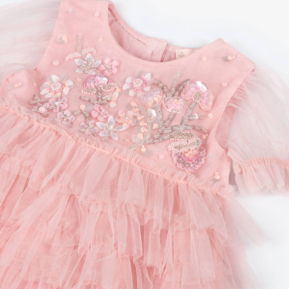 Tutu du Monde-Girls Pink Tulle Beaded Delight | Childrensalon Outlet