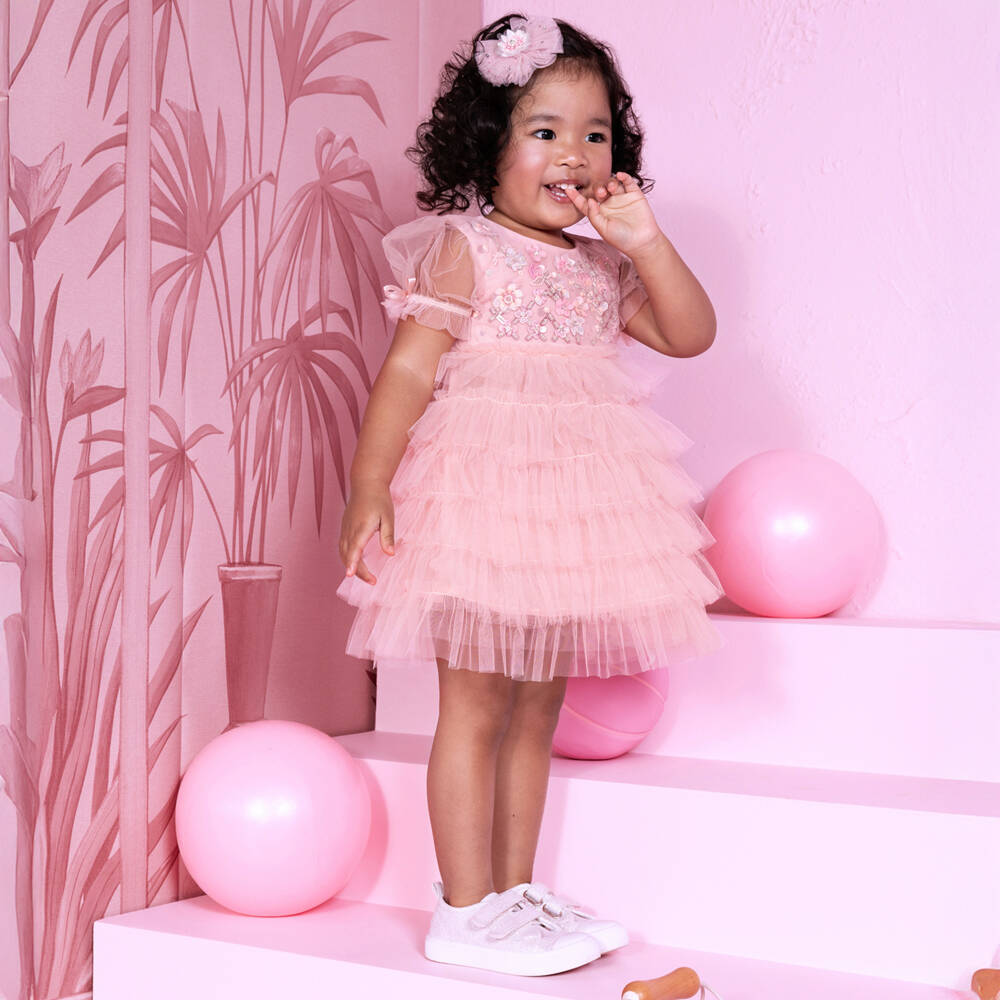 Tutu du Monde-Girls Pink Tulle Beaded Delight | Childrensalon Outlet