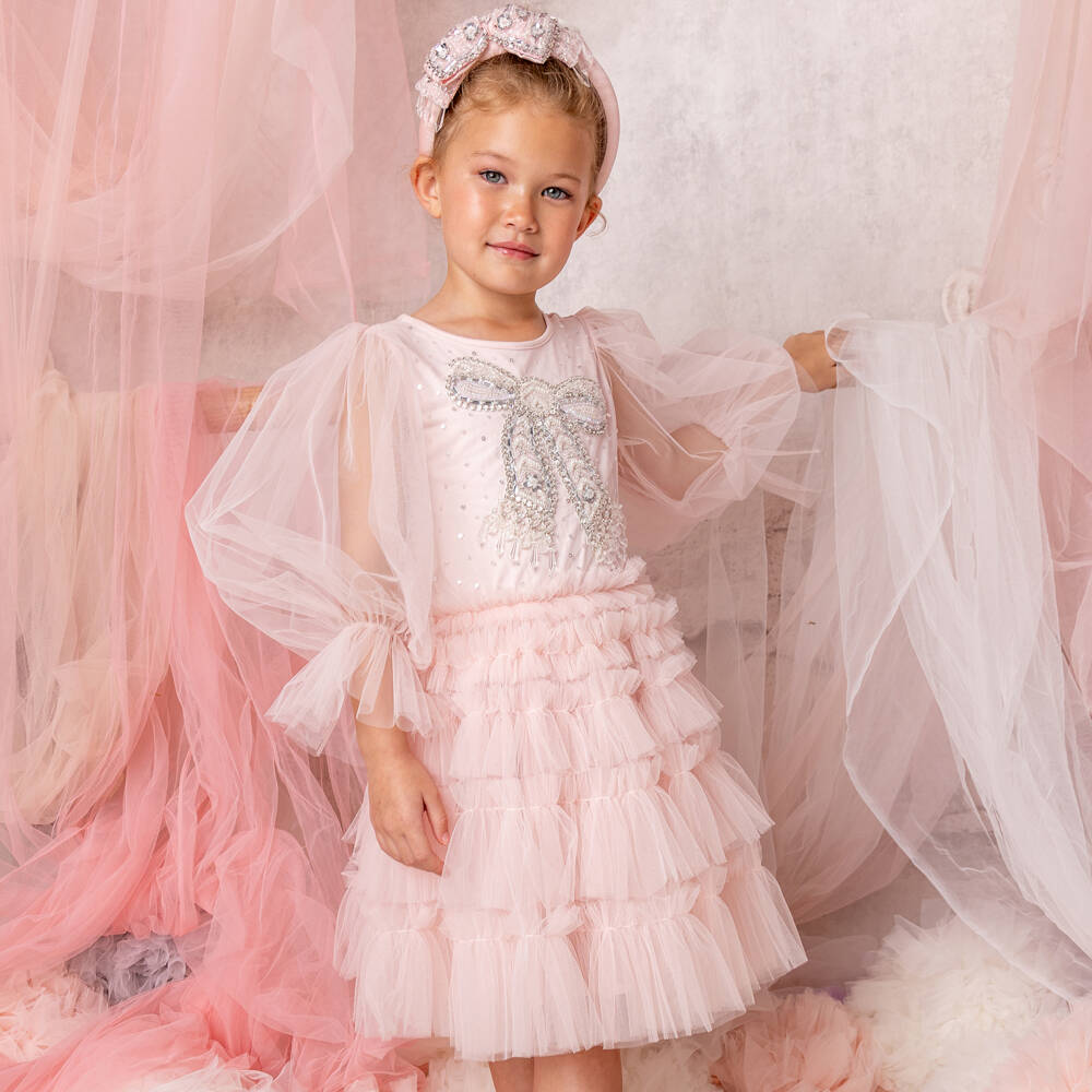 Tutu du Monde-Элегантное платье из розового тюля для девочек | Childrensalon Outlet