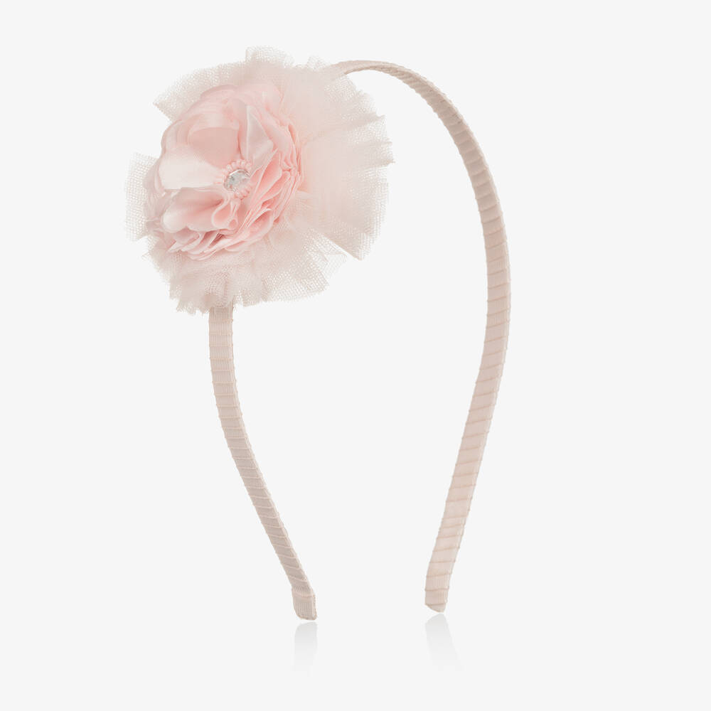 Tutu du Monde - Girls Pink Tulle Flower Hairband | Childrensalon