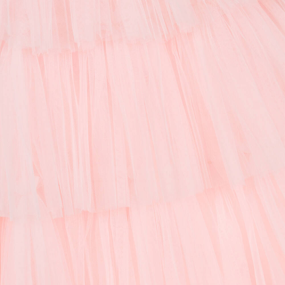 Tutu du Monde-Girls Pink Tulle Tiered Maxi Dress with Flowers & Gems | Childrensalon Outlet