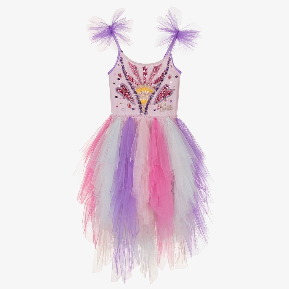 Tutu du Monde - Girls Purple Beaded Tulle Barbie Dress | Childrensalon