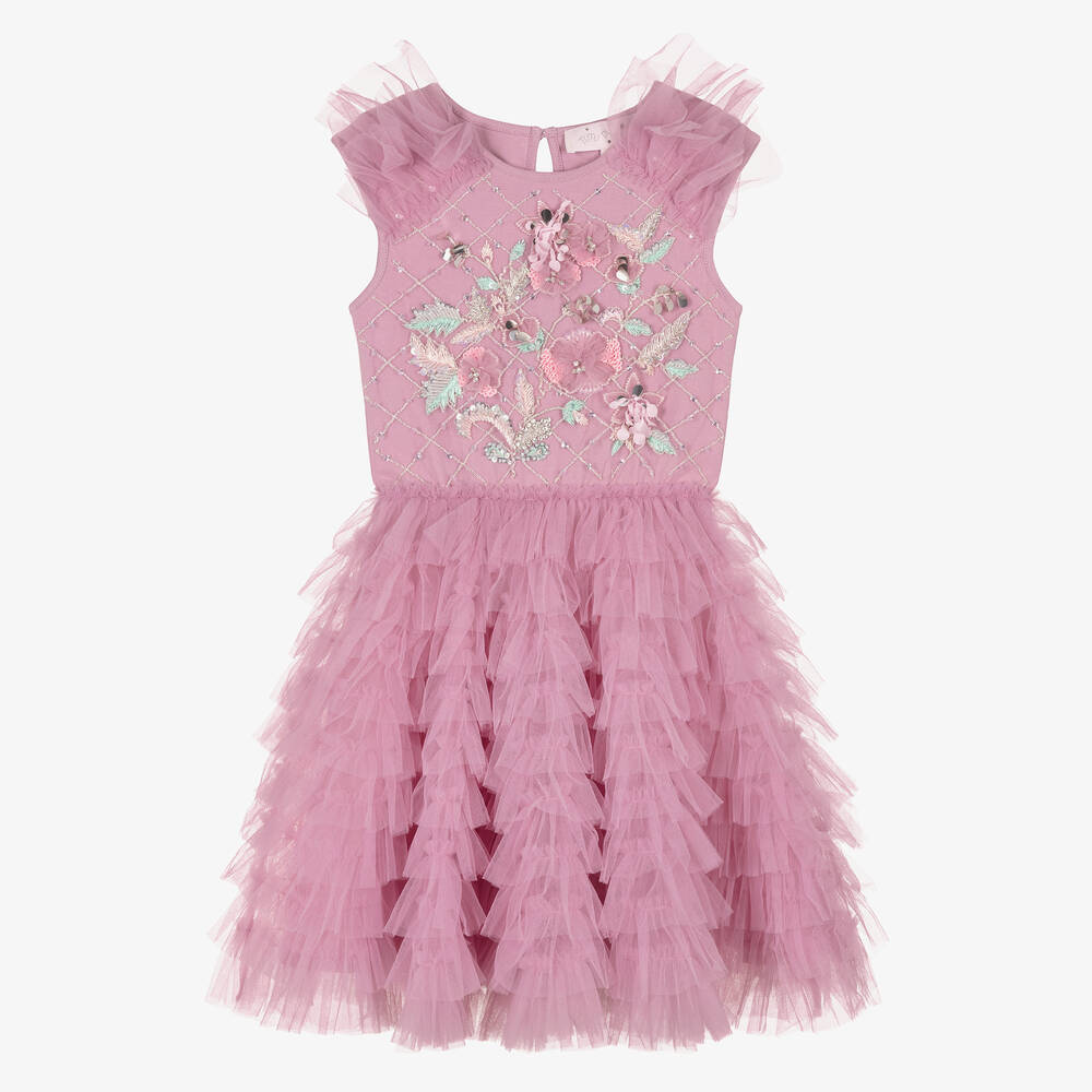 Tutu du Monde - Фиолетовое платье из тюля с пайетками  | Childrensalon