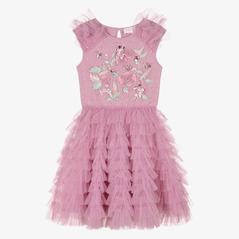 Tutu du Monde - Robe violette en tulle à sequins  | Childrensalon