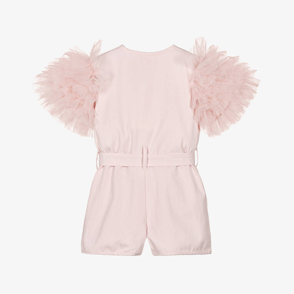 Tutu du Monde-Girls Rosy Cotton & Tulle Romper | Childrensalon Outlet