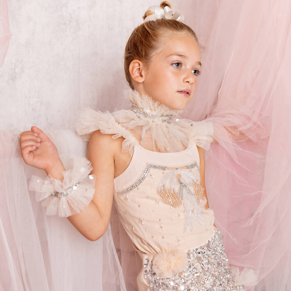 Tutu du Monde-Girls Rosy Sequin Tulle Wristbands | Childrensalon Outlet