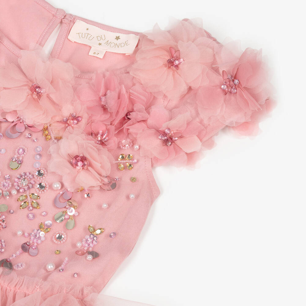 Tutu du Monde-Girls Rosy Tulle Floral Gown | Childrensalon Outlet